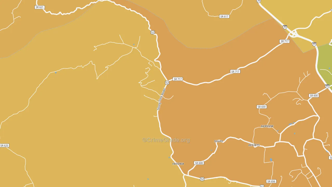 Favonia, VA Map of Vandalism Rates