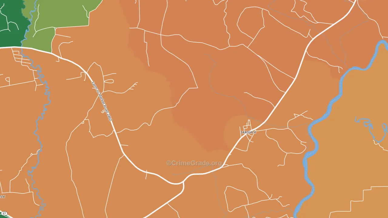 Fawil, TX Map of Vandalism Rates