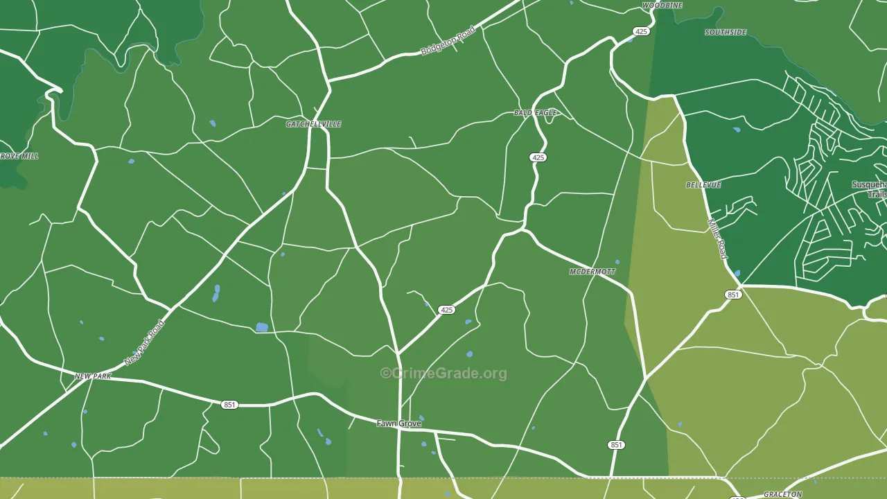 Fawn Grove, PA Map of Vandalism Rates
