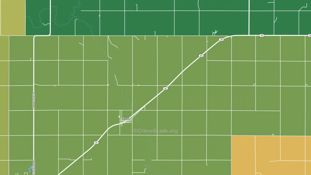 Faxon, OK Map of Vandalism Rates