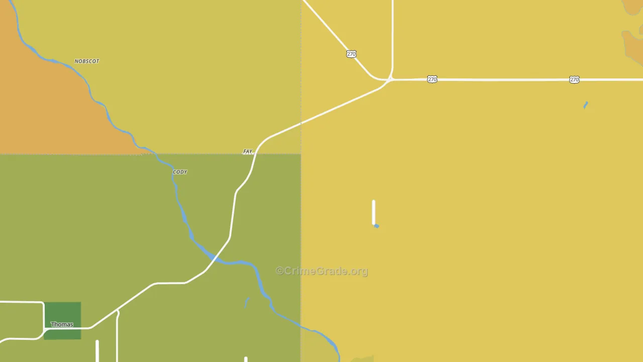 Fay, OK Map of Vandalism Rates