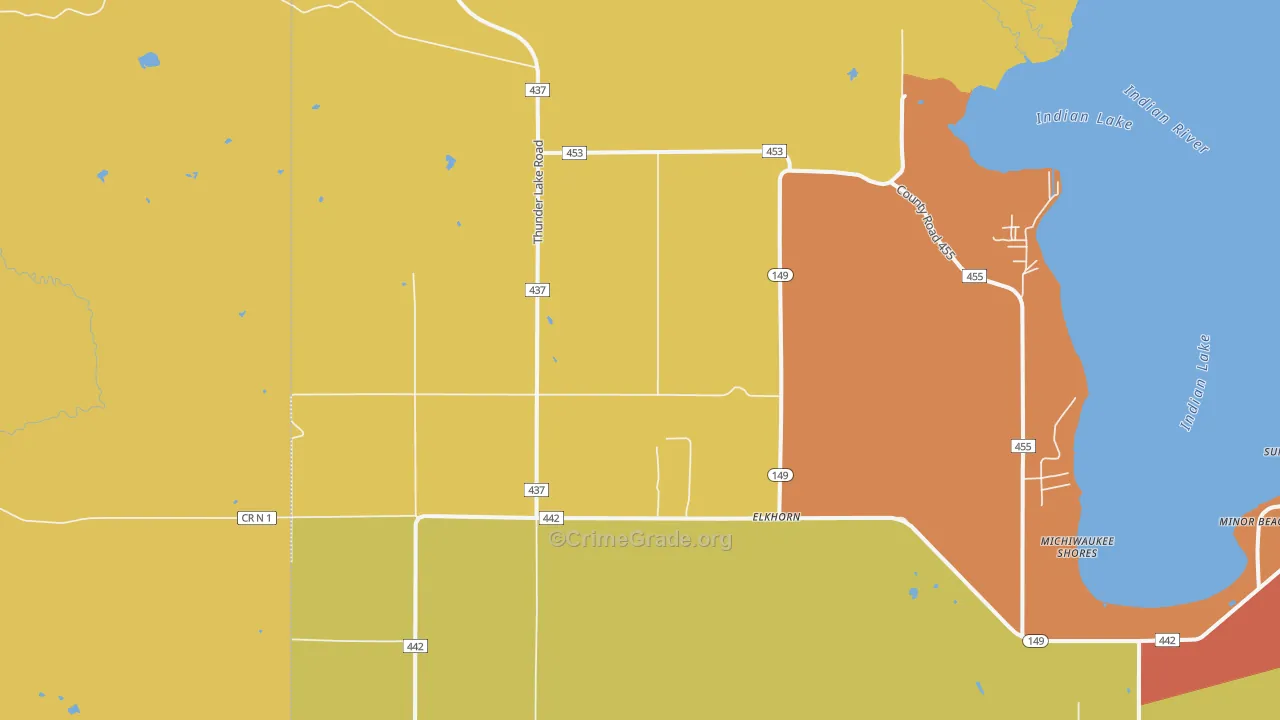 Fayette, MI Map of Vandalism Rates