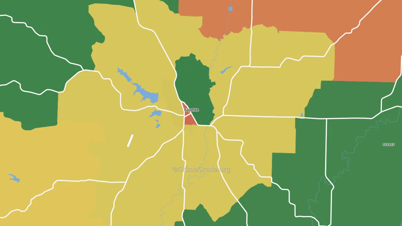 Fayette, MO Map of Vandalism Rates