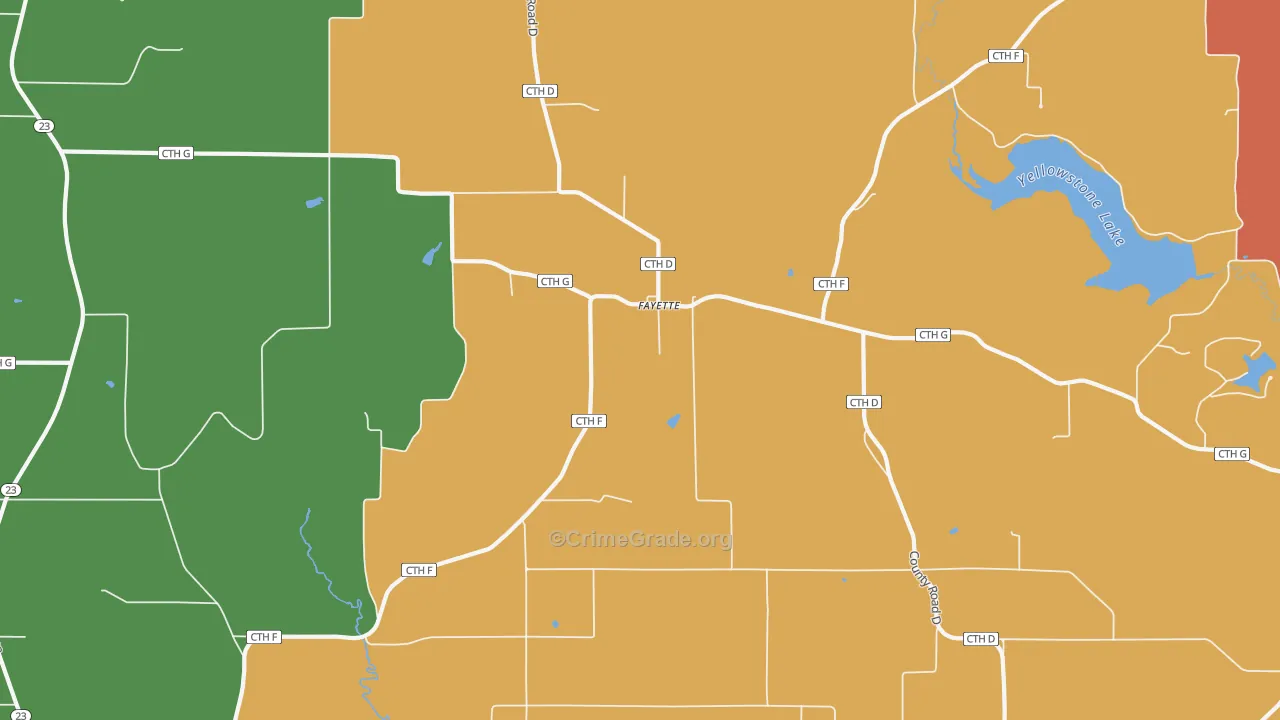 Fayette, WI Map of Vandalism Rates