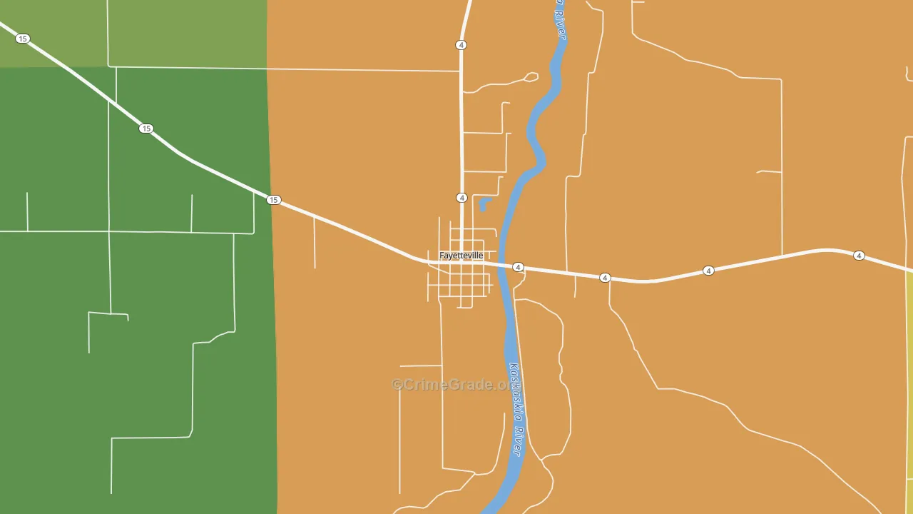 Fayetteville, IL Map of Vandalism Rates