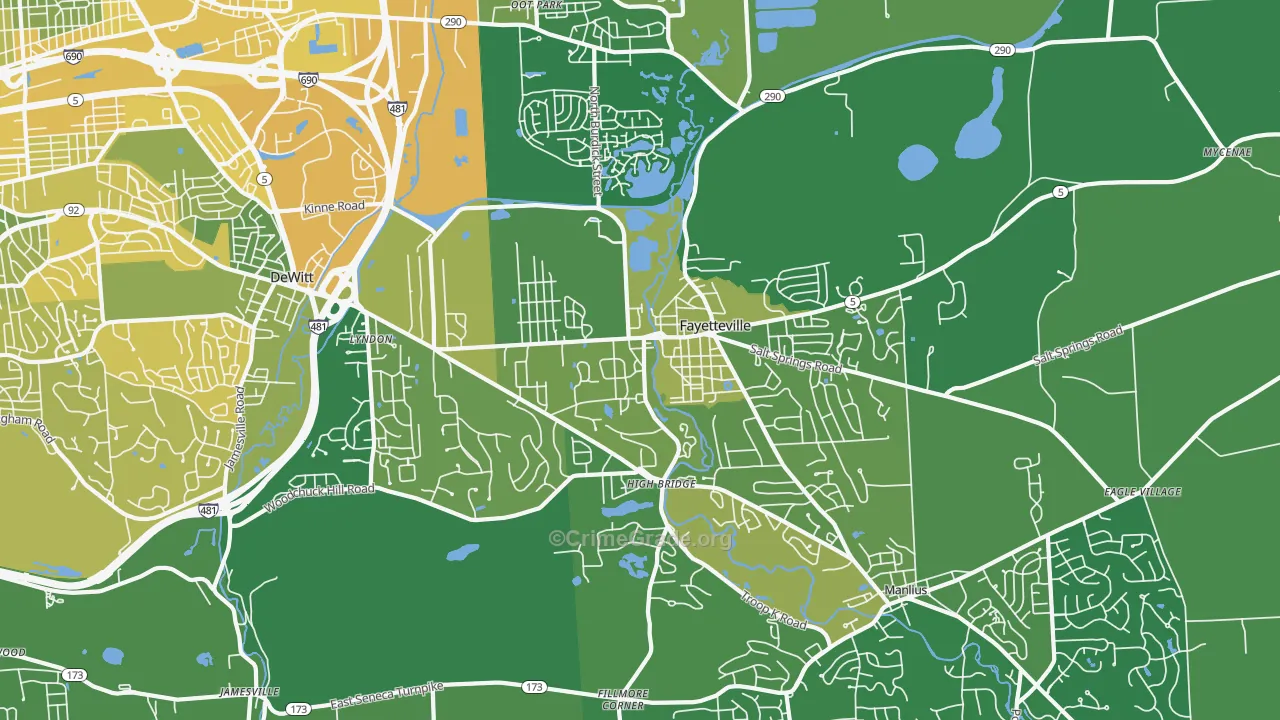 Fayetteville, NY Map of Vandalism Rates