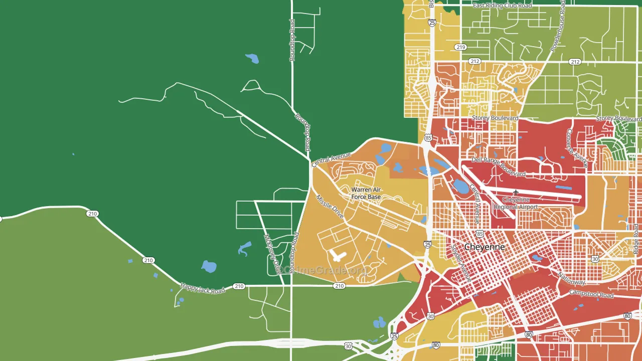 Fe Warren Afb, WY Map of Vandalism Rates