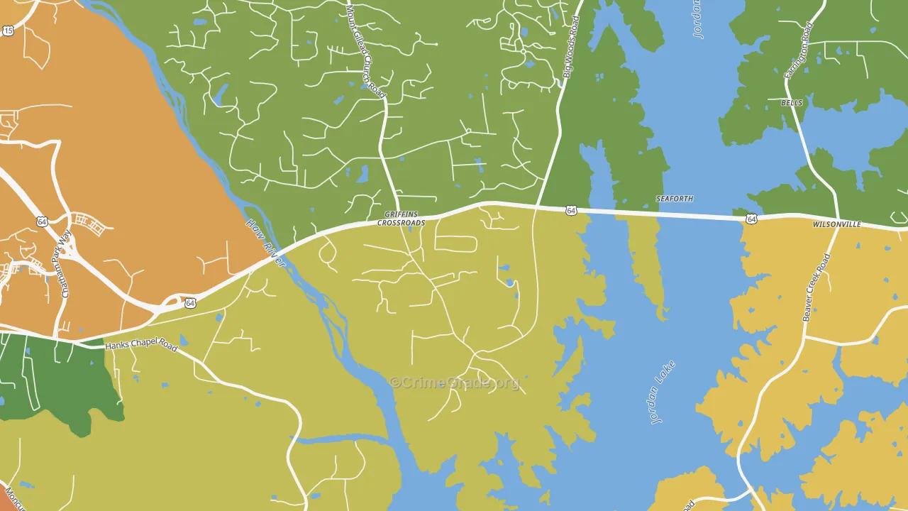 Fearrington, NC Map of Vandalism Rates