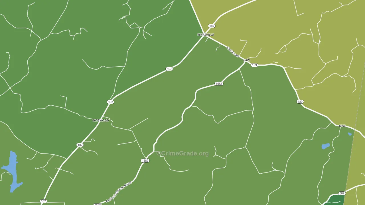 Fearsville, KY Map of Vandalism Rates