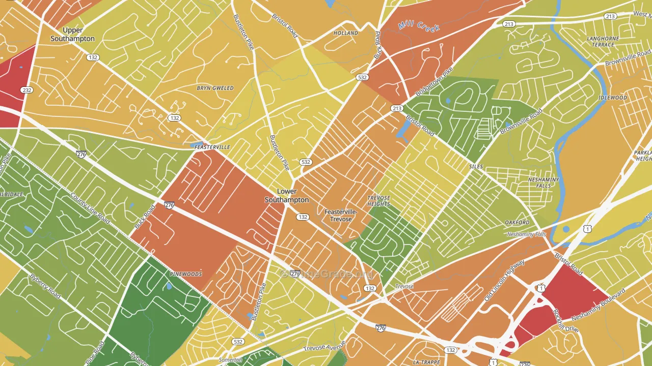 Feasterville, Feasterville-Trevose, PA Map of Vandalism Rates