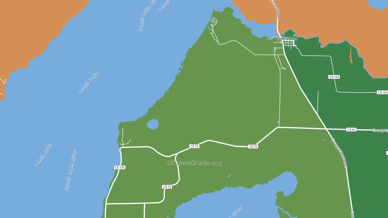 Federal Dam, MN Map of Vandalism Rates