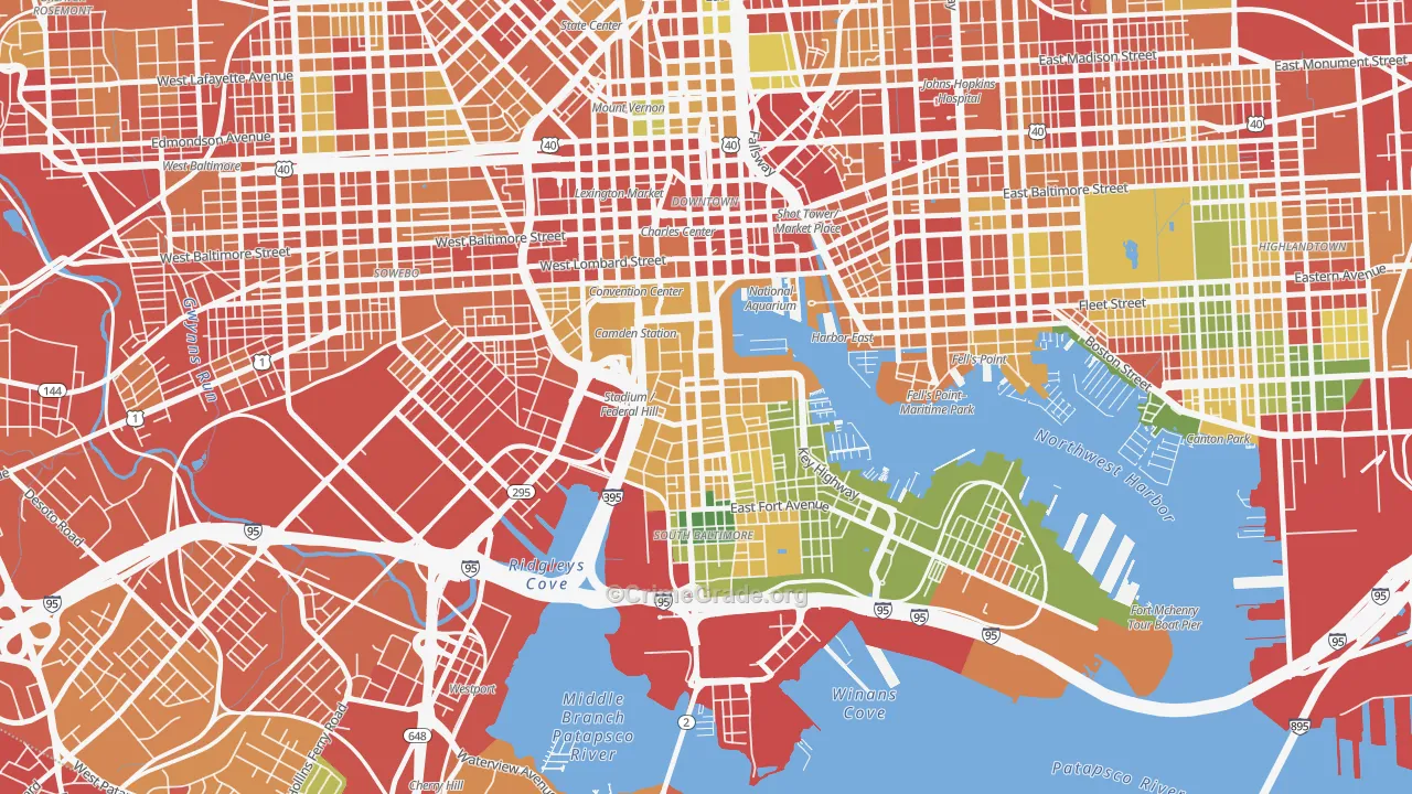 Federal Hill-Montgomery, Baltimore, MD Map of Vandalism Rates