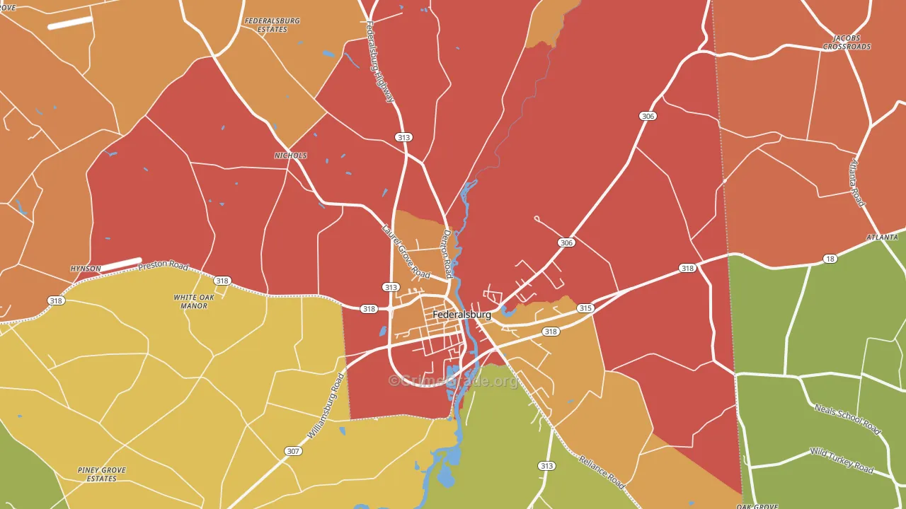 Federalsburg, MD Map of Vandalism Rates