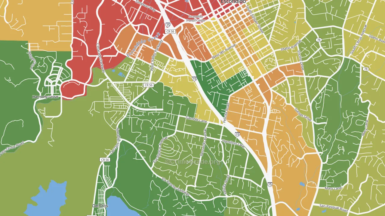 Felicita, Escondido, CA Map of Vandalism Rates