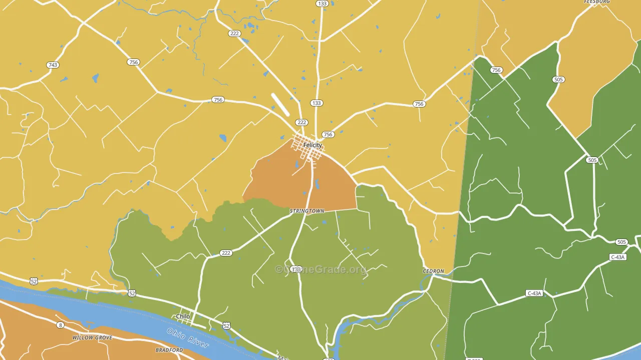 Felicity, OH Map of Vandalism Rates
