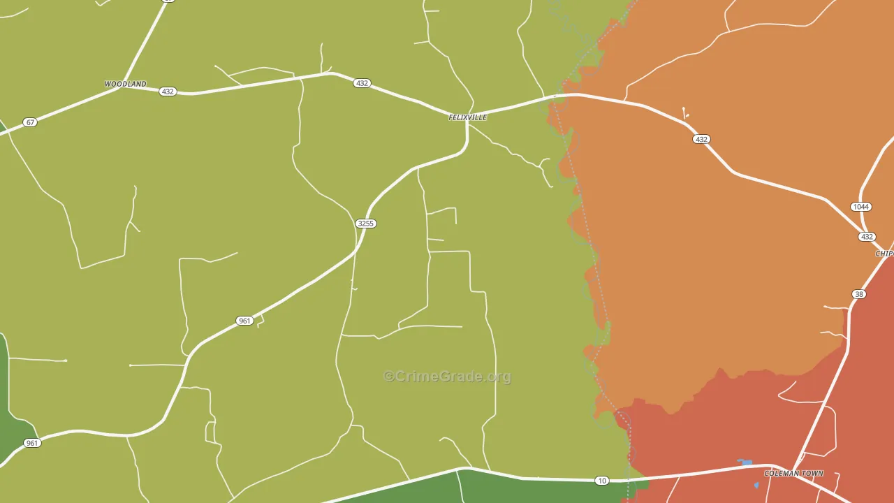 Felixville, LA Map of Vandalism Rates