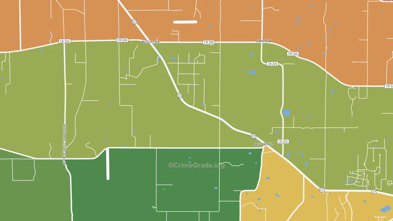 Fellowship, FL Map of Vandalism Rates