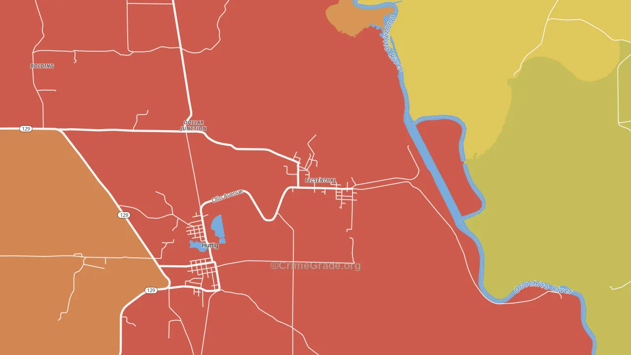 Felsenthal, AR Map of Vandalism Rates