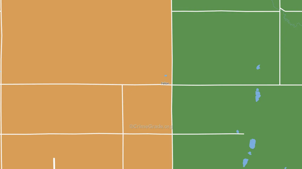 Felton, MN Map of Vandalism Rates