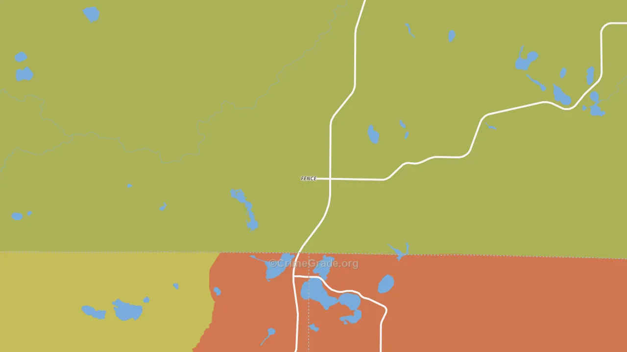 Fence, WI Map of Vandalism Rates