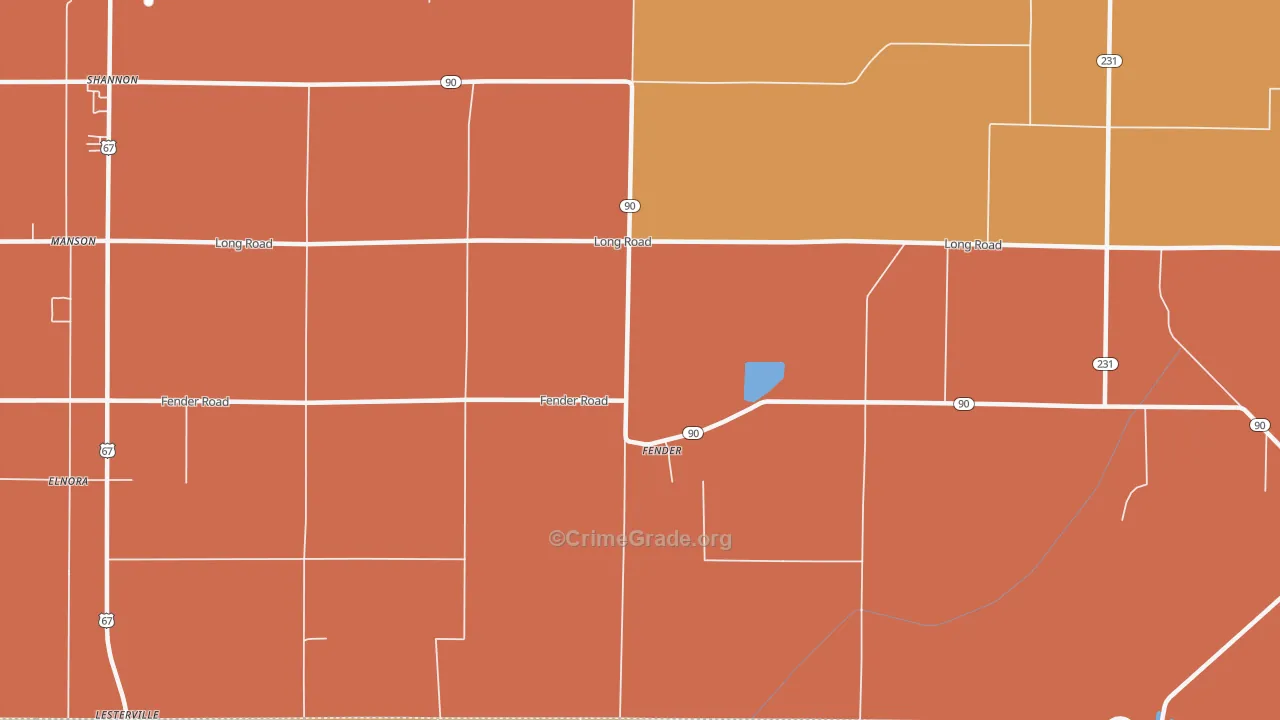 Fender, AR Map of Vandalism Rates