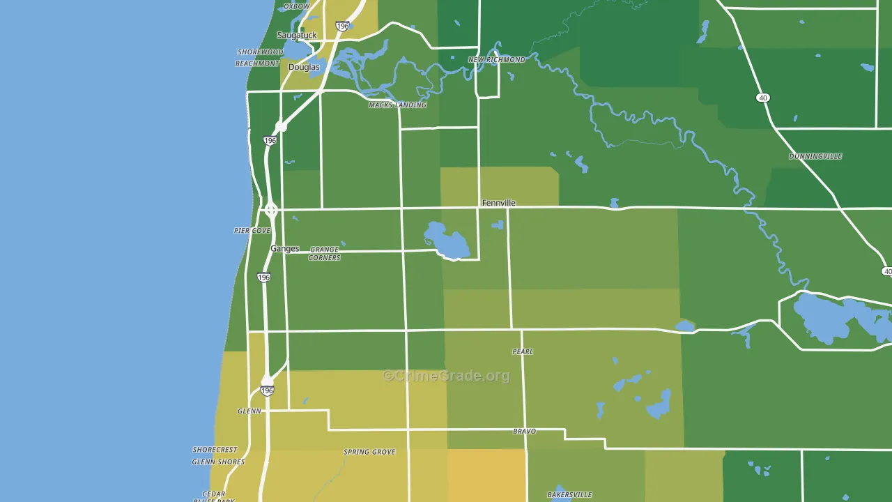 Fennville, MI Map of Vandalism Rates