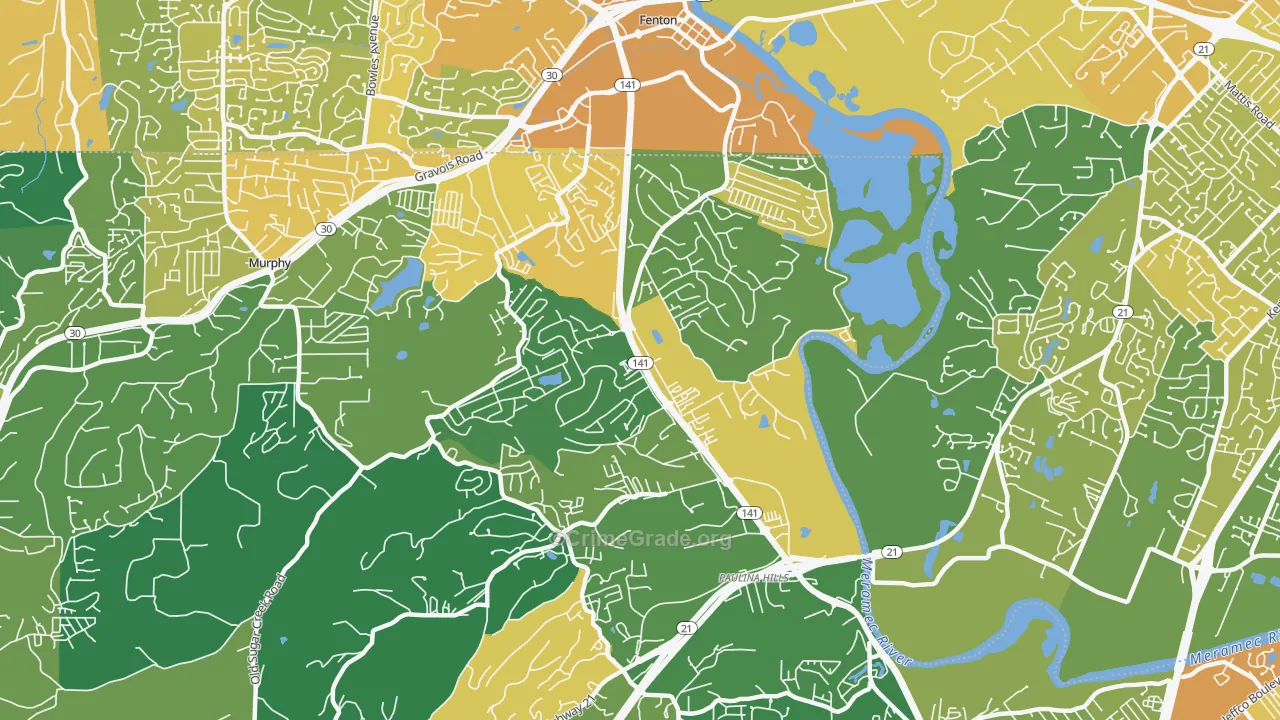 Fenton Area, Fenton, MO Map of Vandalism Rates