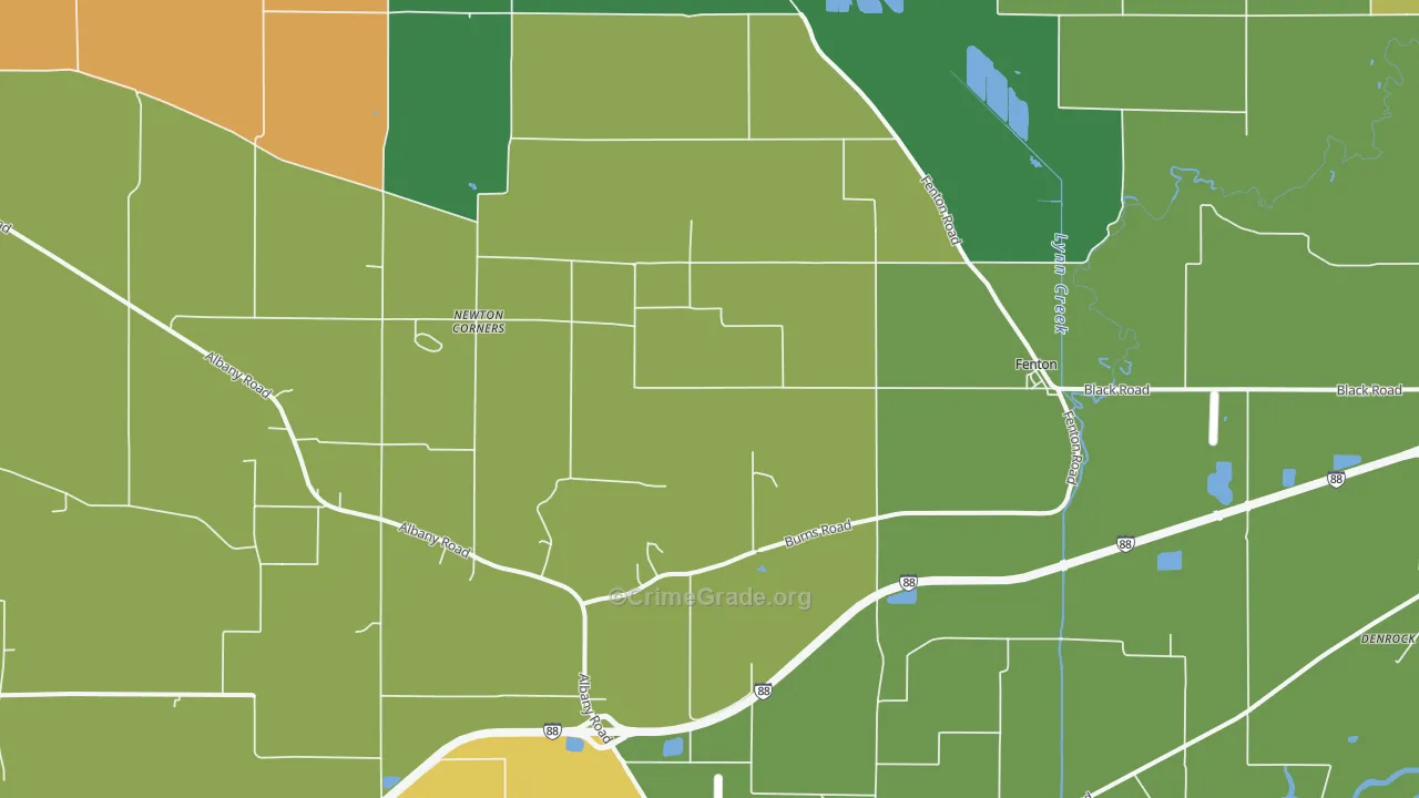 Fenton, IL Map of Vandalism Rates