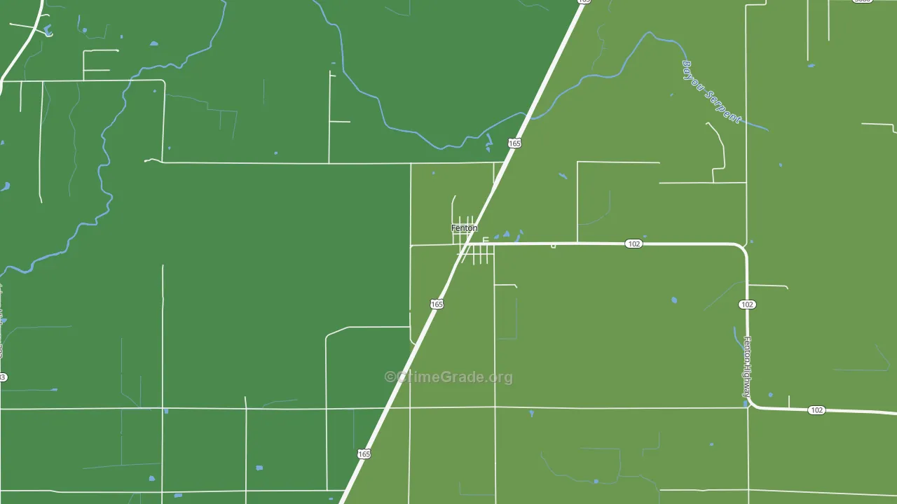 Fenton, LA Map of Vandalism Rates