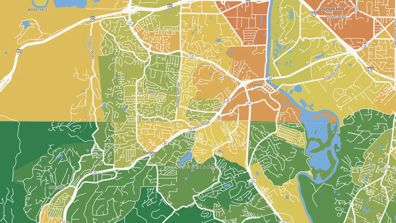 Fenton, MO Map of Vandalism Rates