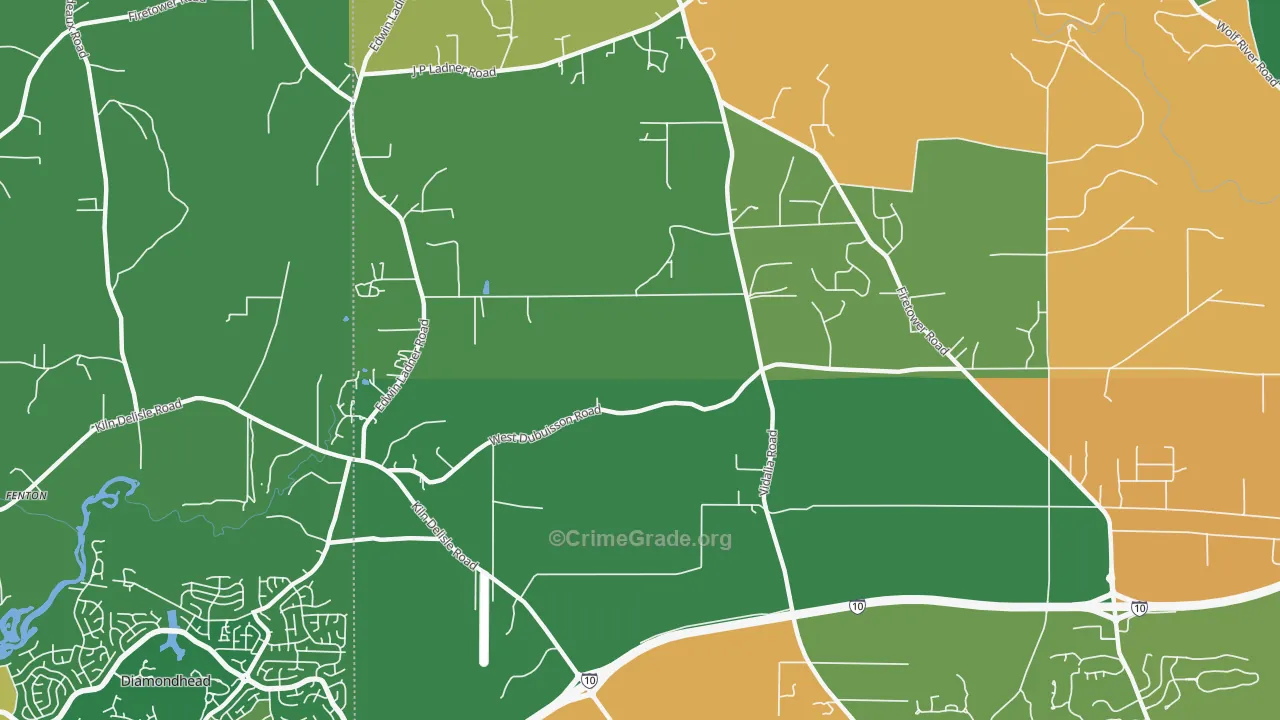 Fenton, MS Map of Vandalism Rates