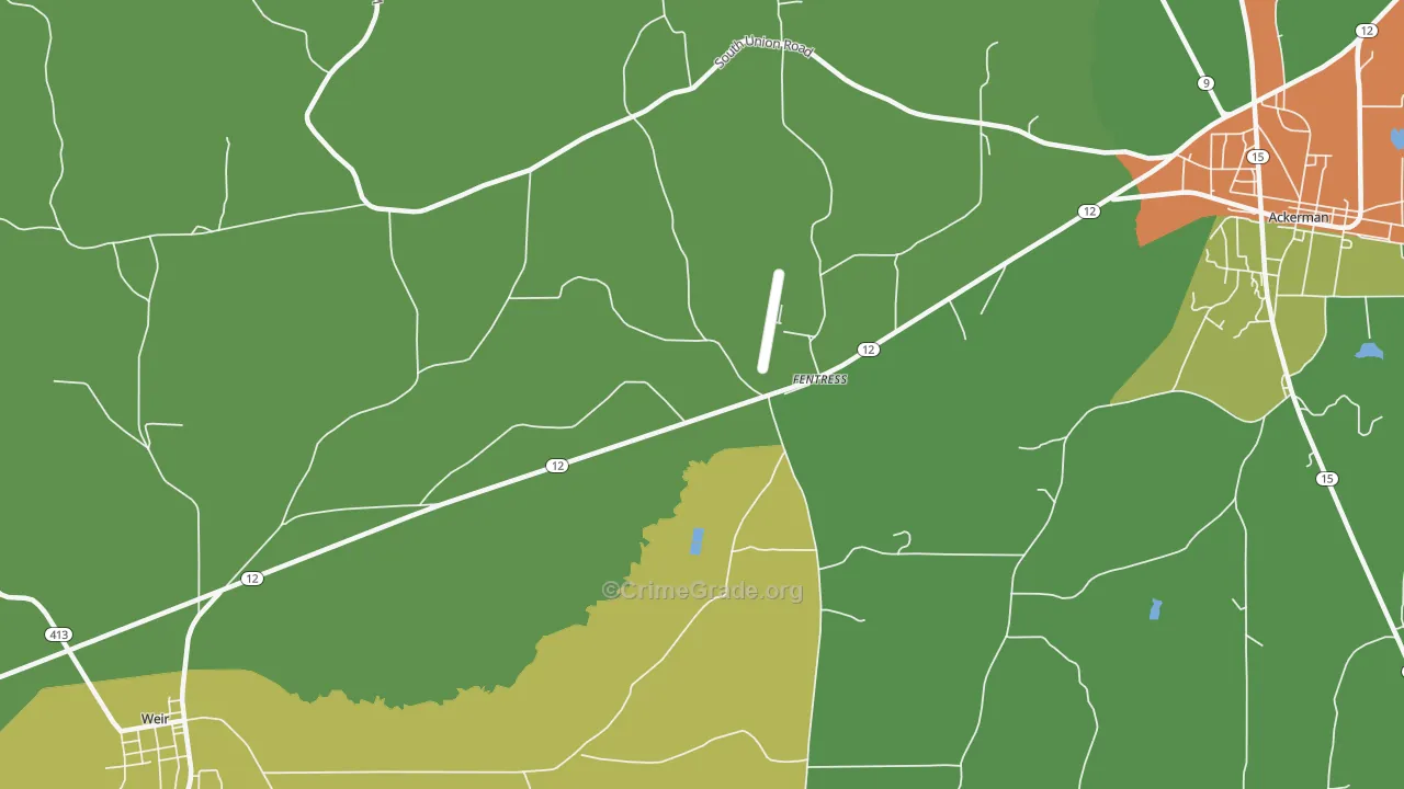 Fentress, MS Map of Vandalism Rates