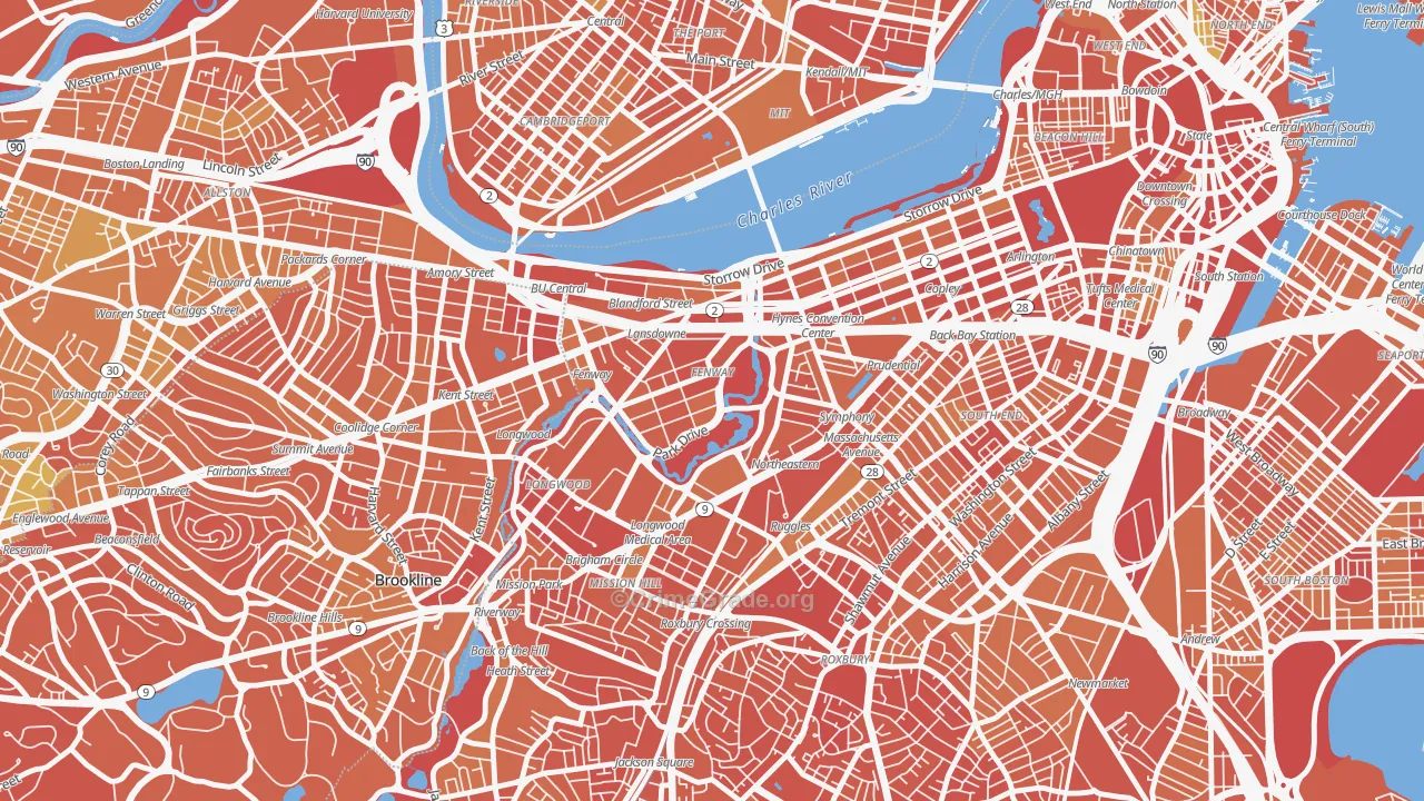 Fenway-Kenmore, Boston, MA Map of Vandalism Rates