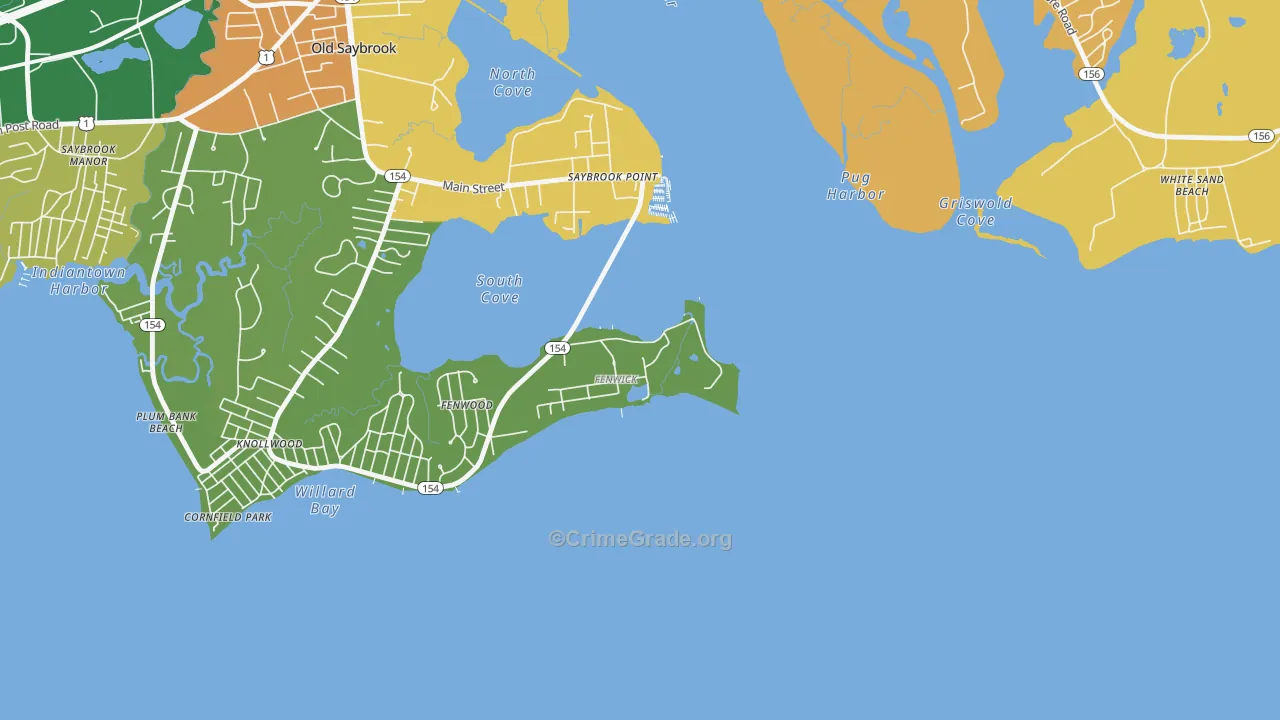 Fenwick, CT Map of Vandalism Rates