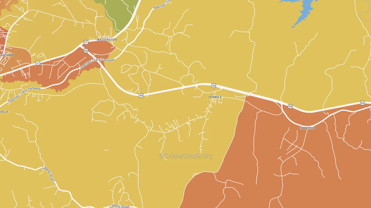 Fenwick, MS Map of Vandalism Rates