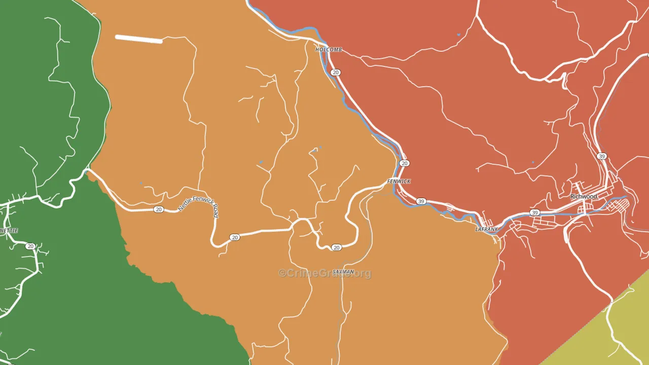 Fenwick, WV Map of Vandalism Rates
