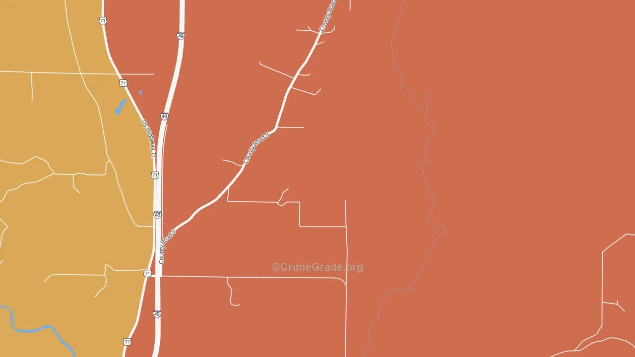 Ferguson Crossroads, AR Map of Vandalism Rates