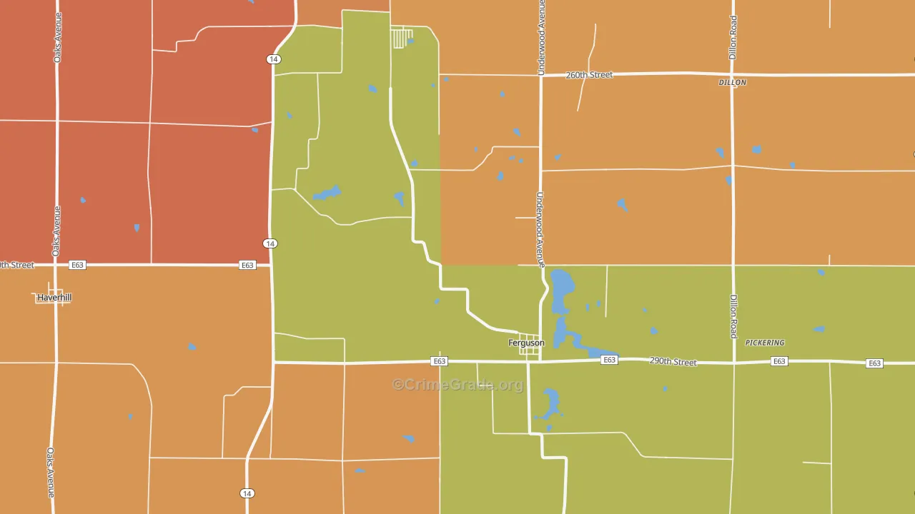 Ferguson, IA Map of Vandalism Rates