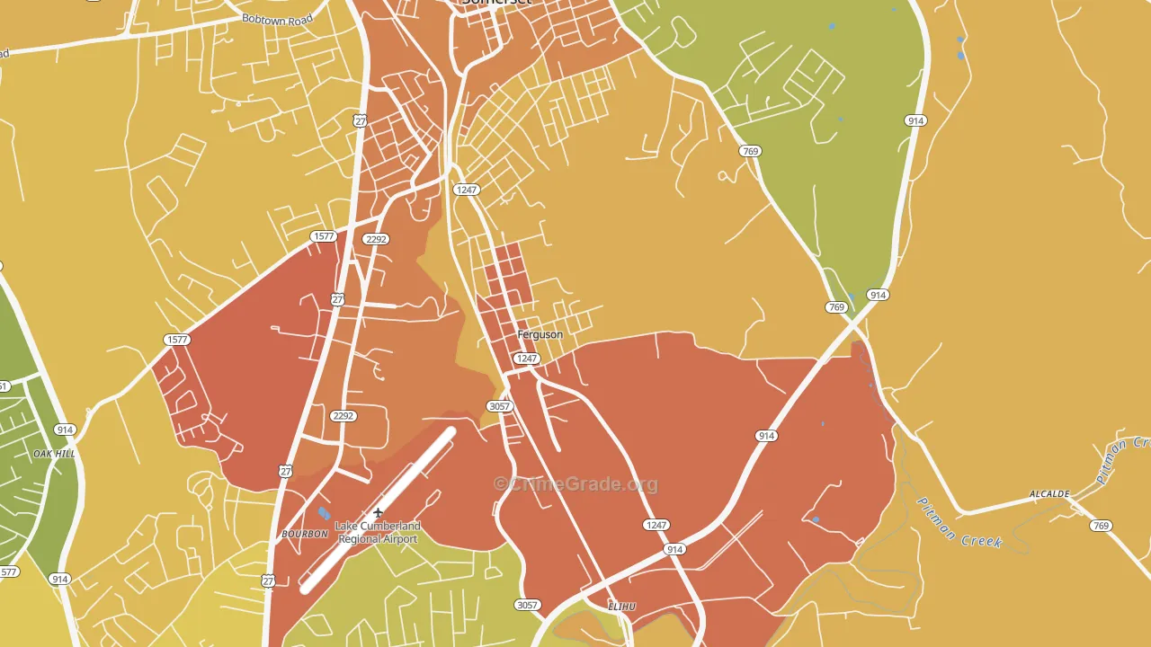 Ferguson, KY Map of Vandalism Rates