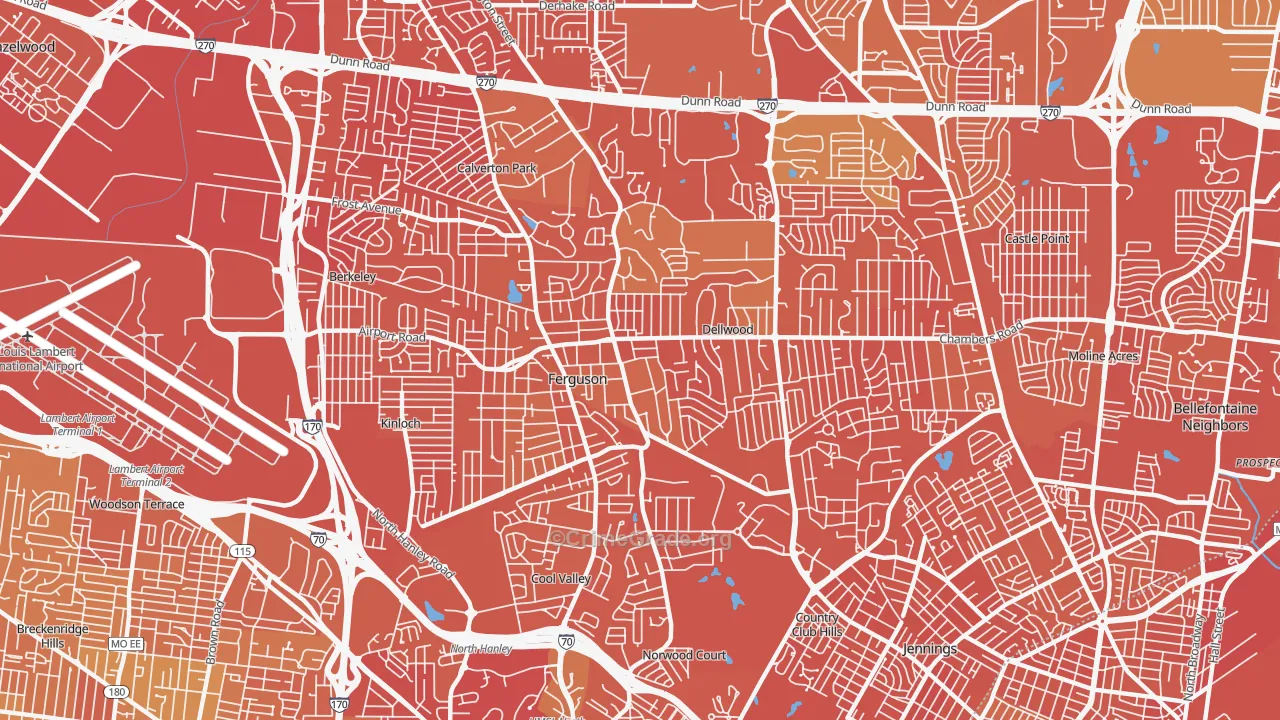 Ferguson, MO Map of Vandalism Rates