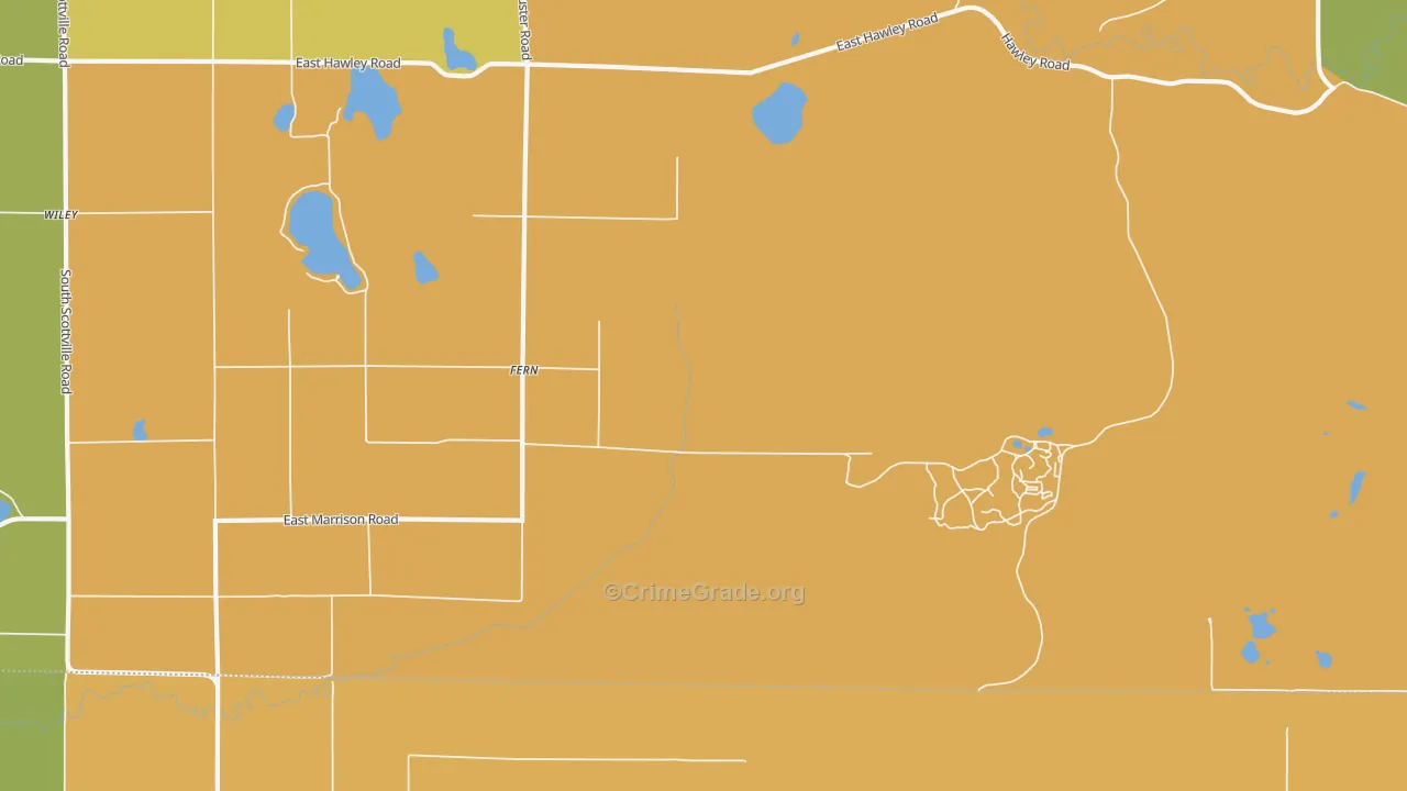 Fern, MI Map of Vandalism Rates