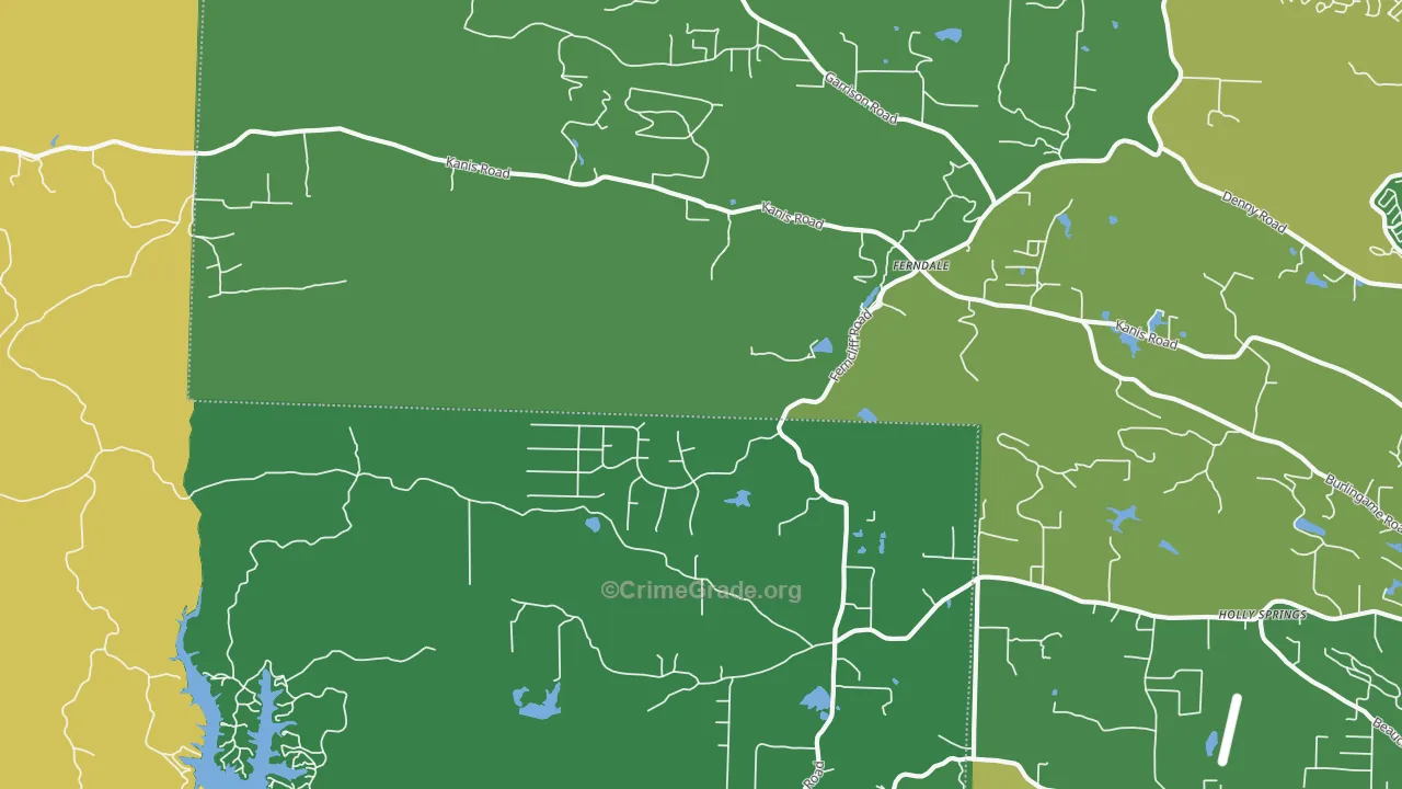 Ferndale, AR Map of Vandalism Rates