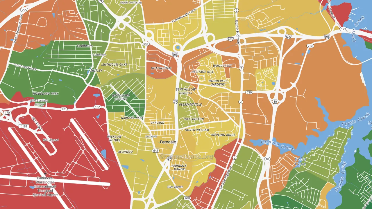 Ferndale, MD Map of Vandalism Rates