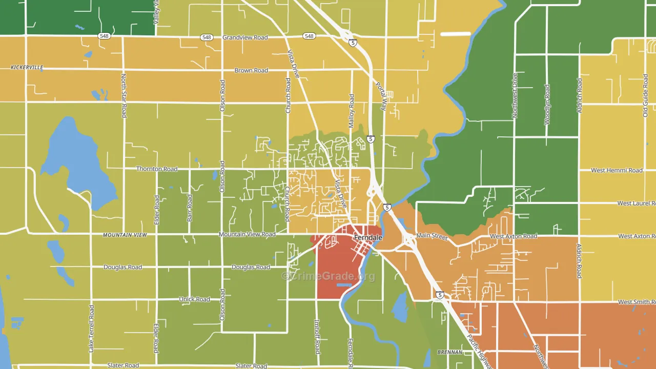 Ferndale, WA Map of Vandalism Rates