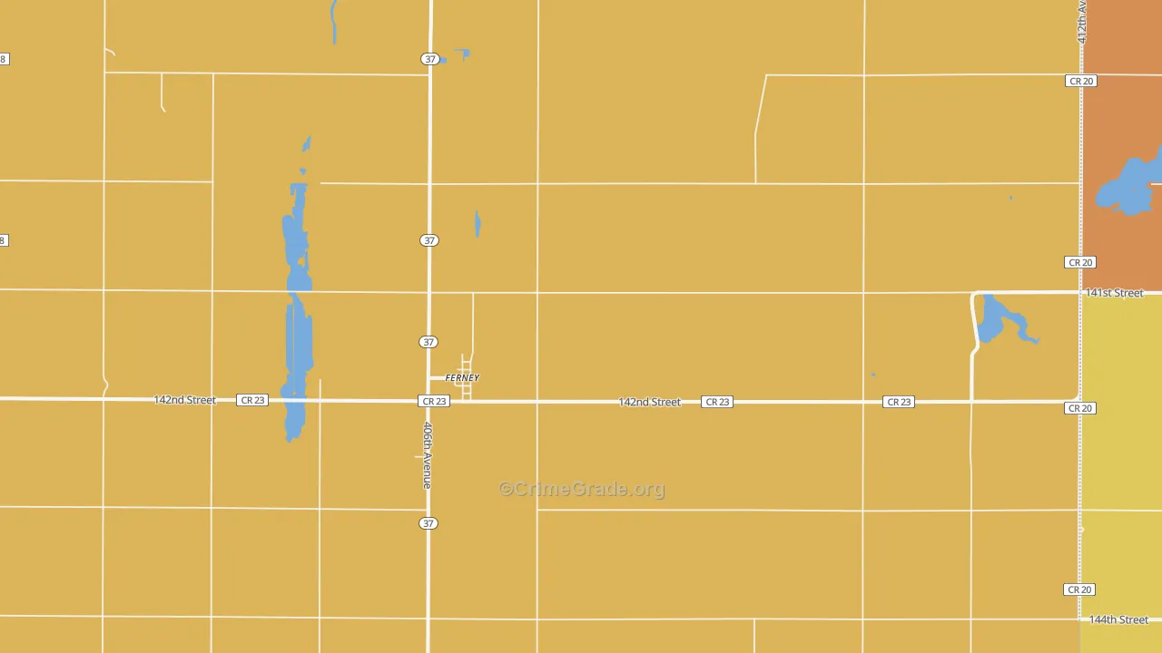 Ferney, SD Map of Vandalism Rates