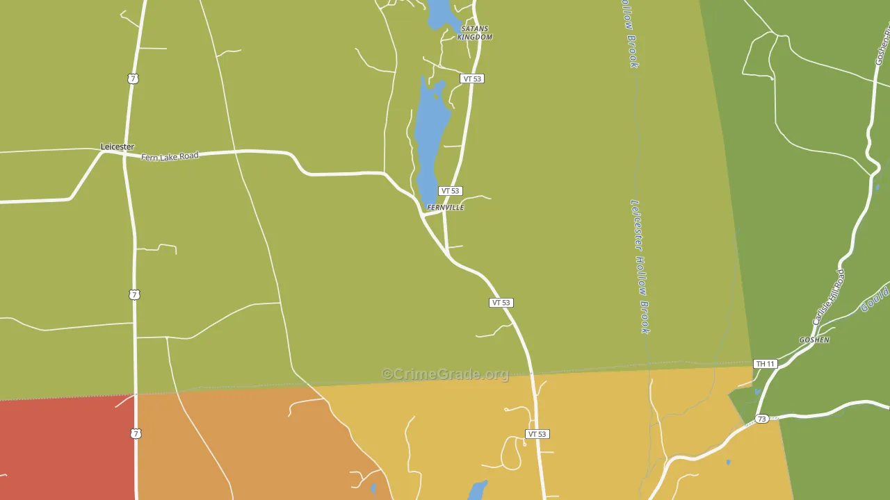 Fernville, VT Map of Vandalism Rates