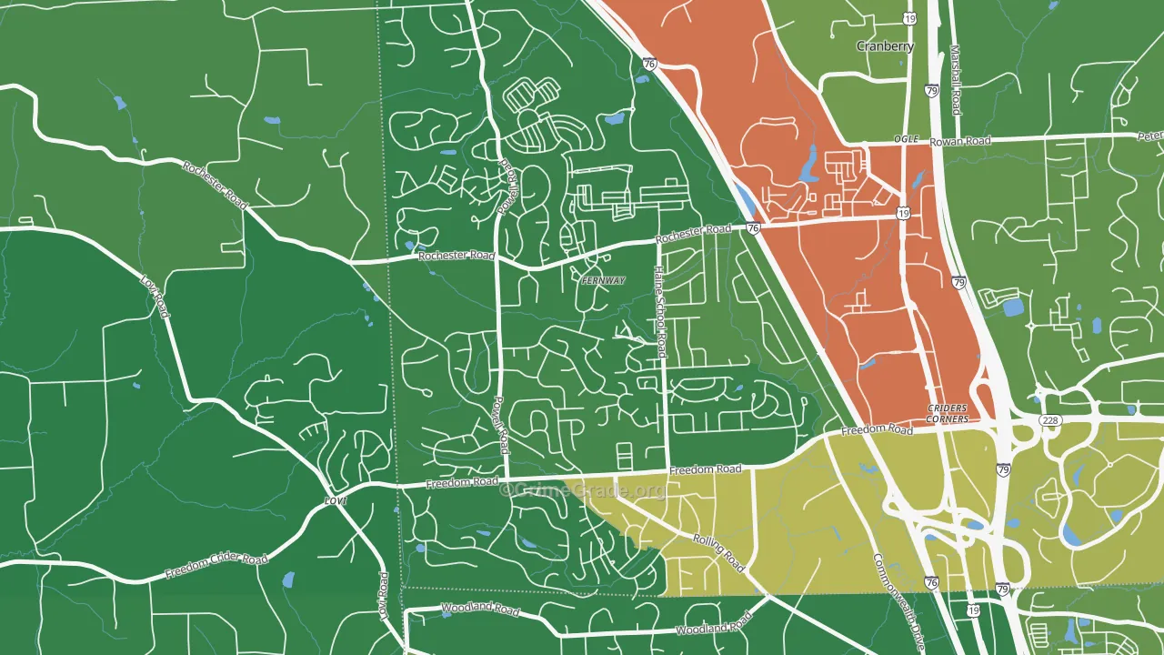 Fernway, PA Map of Vandalism Rates