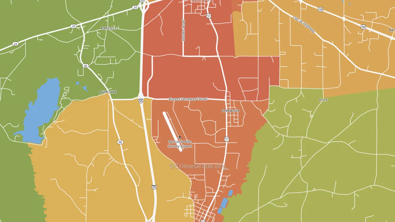 Fernwood, MS Map of Vandalism Rates