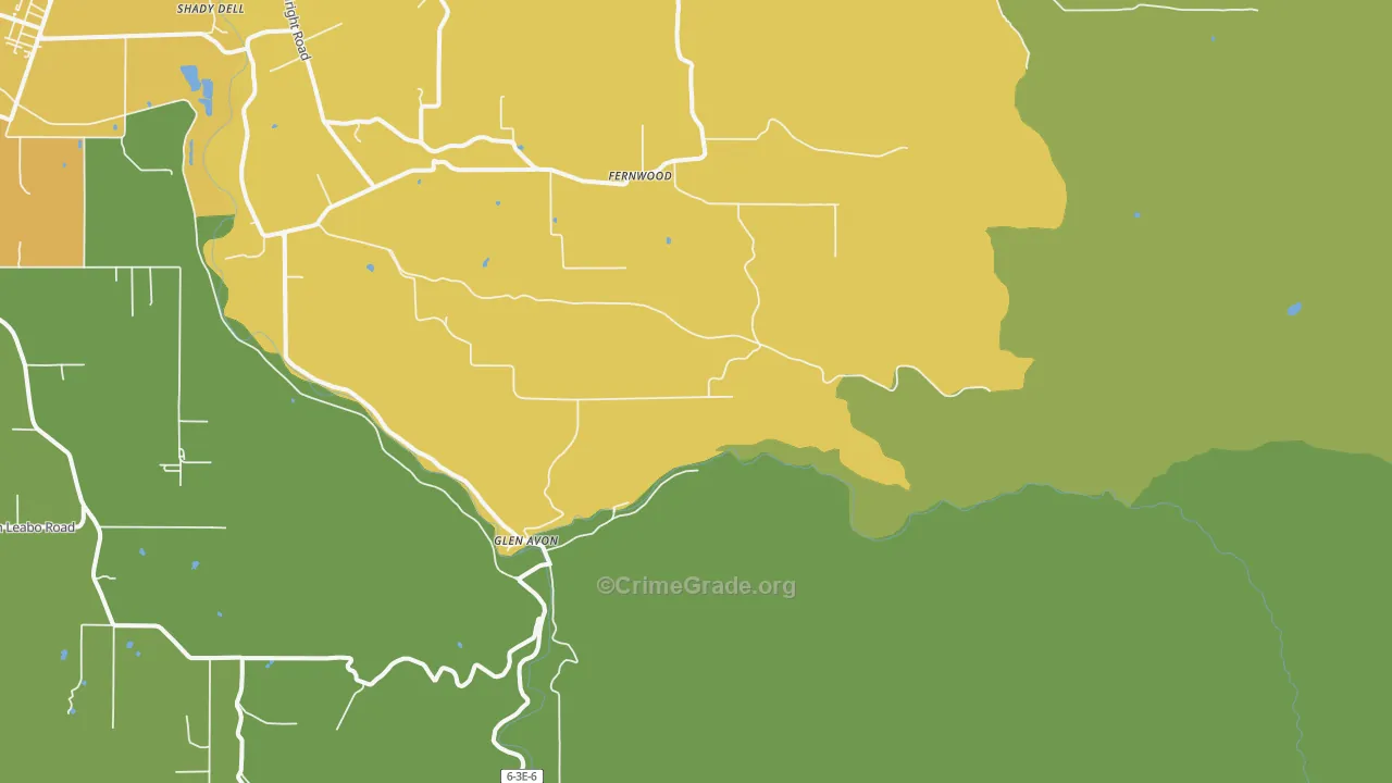 Fernwood, OR Map of Vandalism Rates