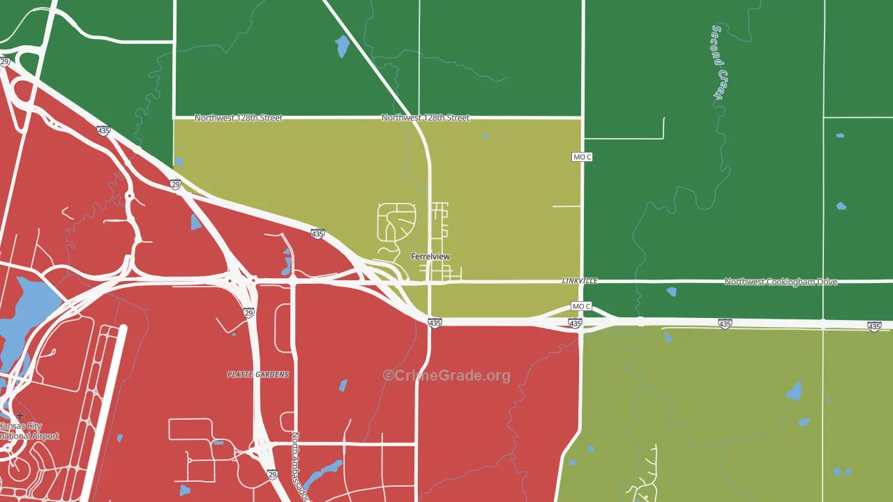 Ferrelview, MO Map of Vandalism Rates
